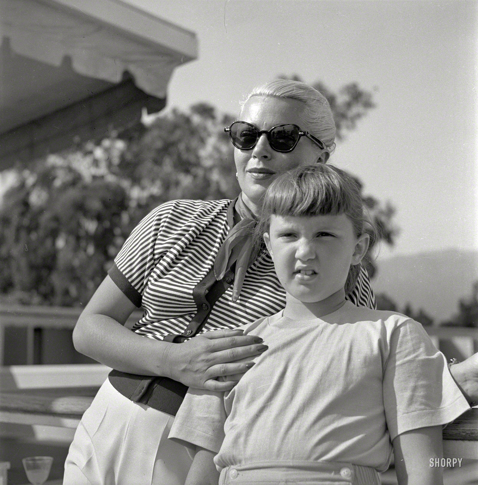Santa Barbara, 1951. "Actress Lana Turner and daughter Cheryl Crane." Who, seven years after this picture was snapped, had a fatal run-in with her mother's gangster boyfriend. Photo by Earl Theisen for Look magazine. View full size.