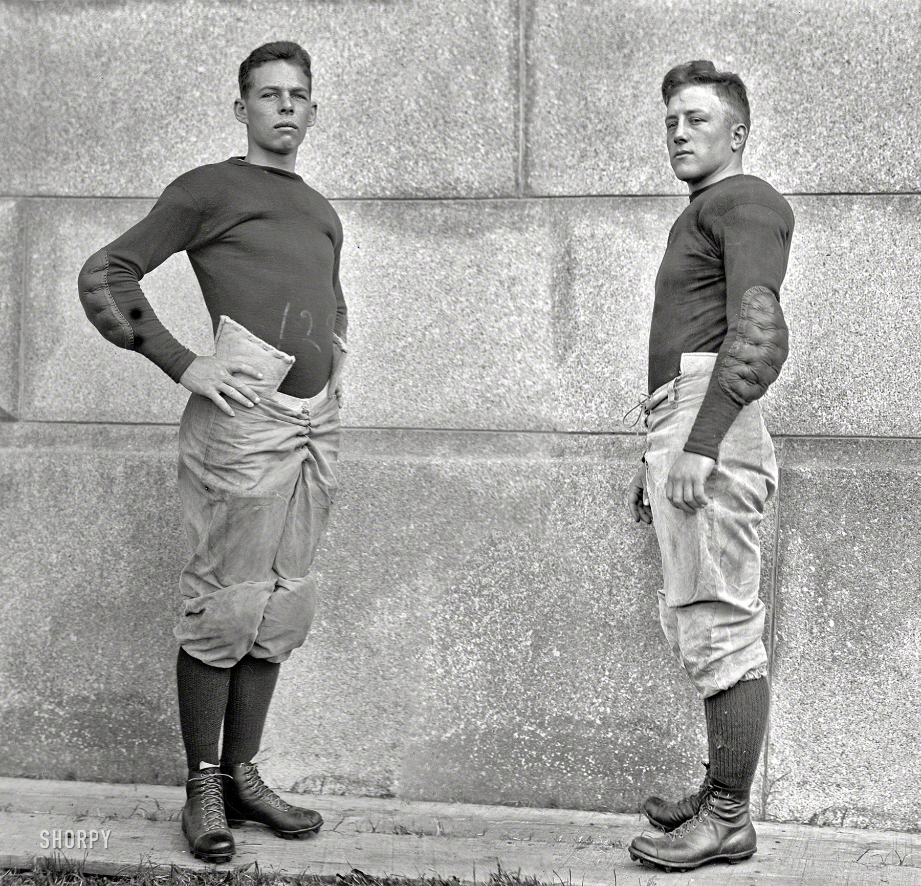 1913. Annapolis, Maryland. "U.S. Naval Academy football team." Composite of two 5x7 glass negatives by Harris & Ewing. View full size.