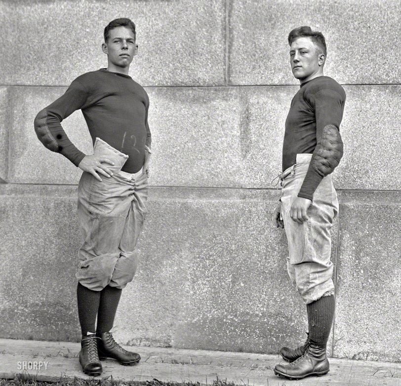 1913. Annapolis, Maryland. "U.S. Naval Academy football team." Composite of two 5x7 glass negatives by Harris &amp; Ewing. View full size.
