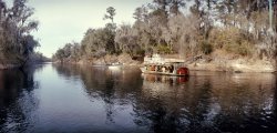 January 1959. "Boating on Florida's Suwannee River. Bud and Pat Boyett, with children Vic and Becky, vacationing on their boat near paddlewheeler Belle of Suwannee." Color transparency by Frank Bauman, in our second shot from this assignment for Look magazine. View full size.