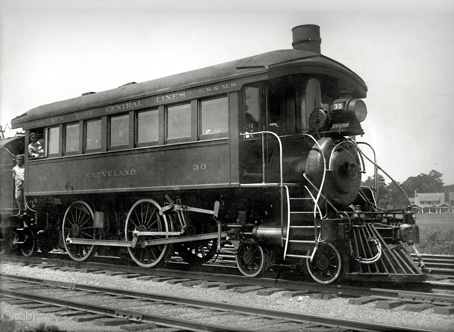 Circa 1910. "Passenger (observation) locomotive train car of New York Central R.R." 5x7 glass negative, George Grantham Bain Collection. View full size.