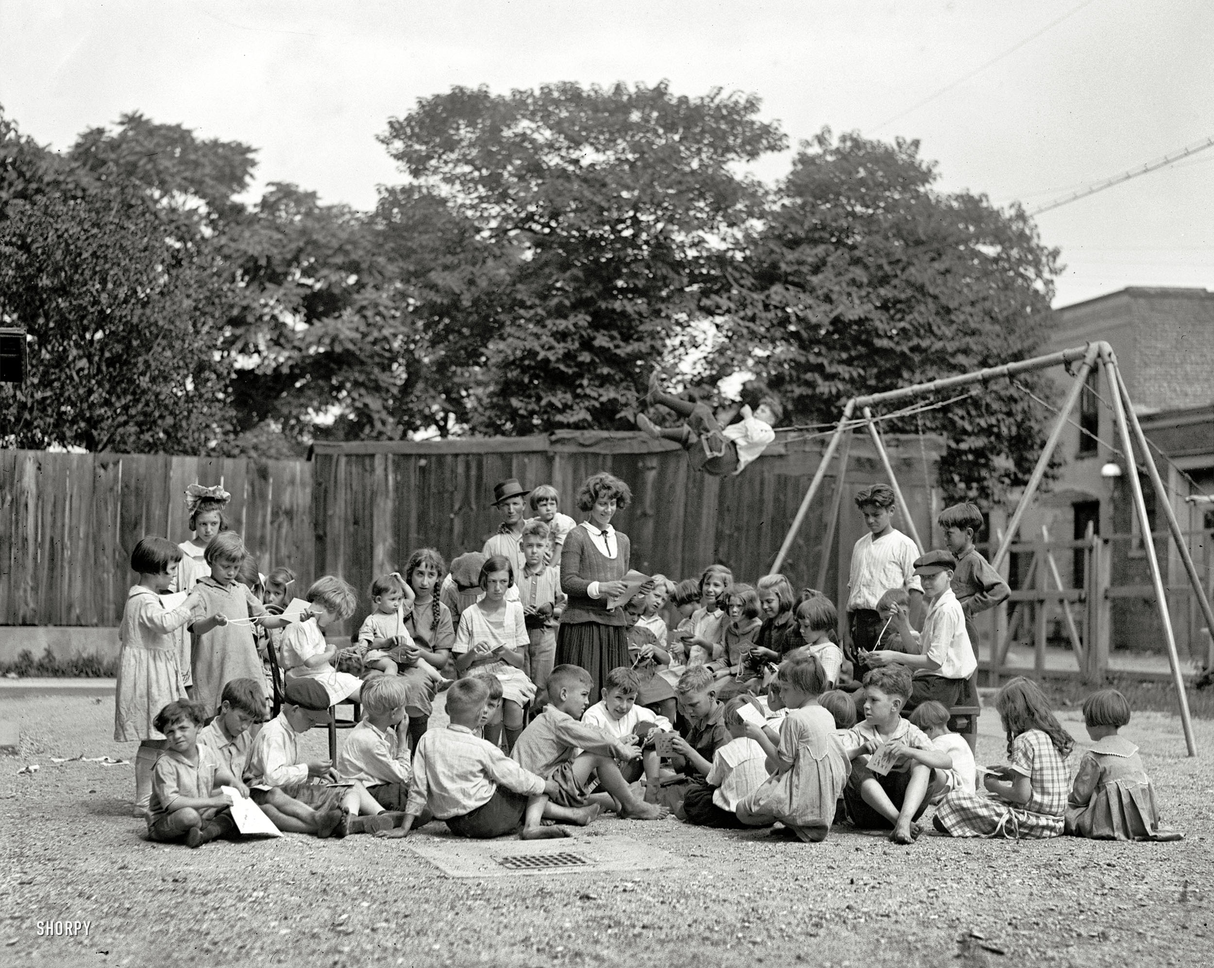 Washington, D.C., 1922. "Fair Bros. playground." The Little Rascals. National Photo Company Collection glass negative. View full size.