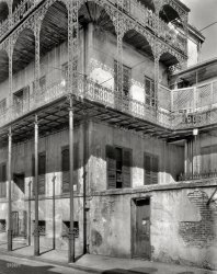 New Orleans, 1937. "Le Pretre Mansion, 716 Dauphine Street, built 1835-6. Joseph Saba house." Our third look at the so-called Sultan's Palace. 8x10 inch acetate negative by Frances Benjamin Johnston. View full size.