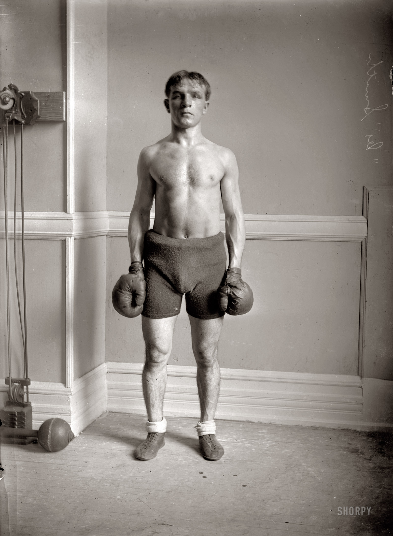 Boxer Cy Smith in November 1911. View full size. G.G. Bain Collection.