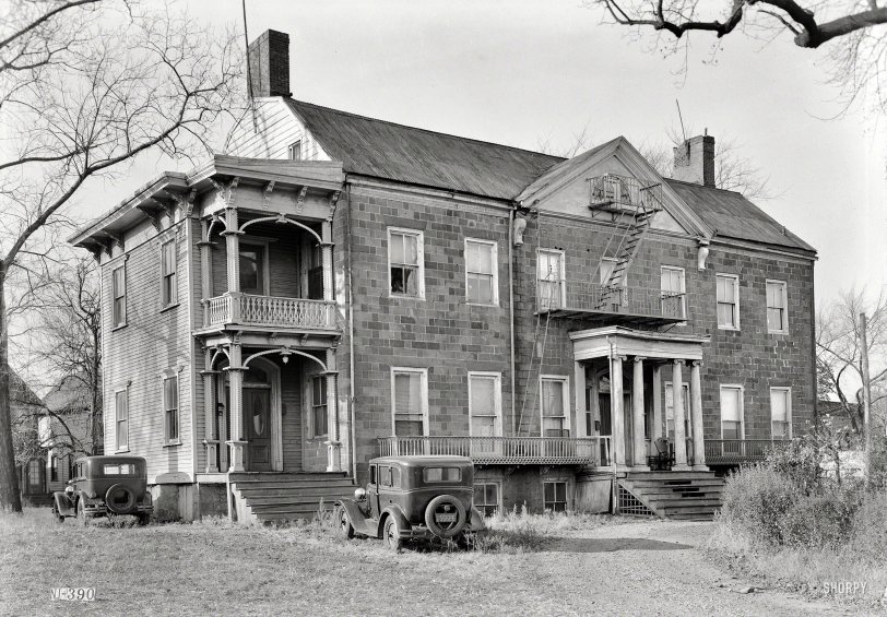 Nov. 4, 1937. "General Alexander Macomb house, 125 Main Street, Belleville, Essex County, New Jersey. Remarkable for being a seven-bay front. Demolished March 1940 on account of tax burden." Former abode of the Hero of Plattsburgh. Photo by R.M. Lacey for the Historic American Buildings Survey. View full size.
