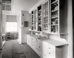 Circa 1909. "White House pantry." Harris & Ewing glass negative. View full size.