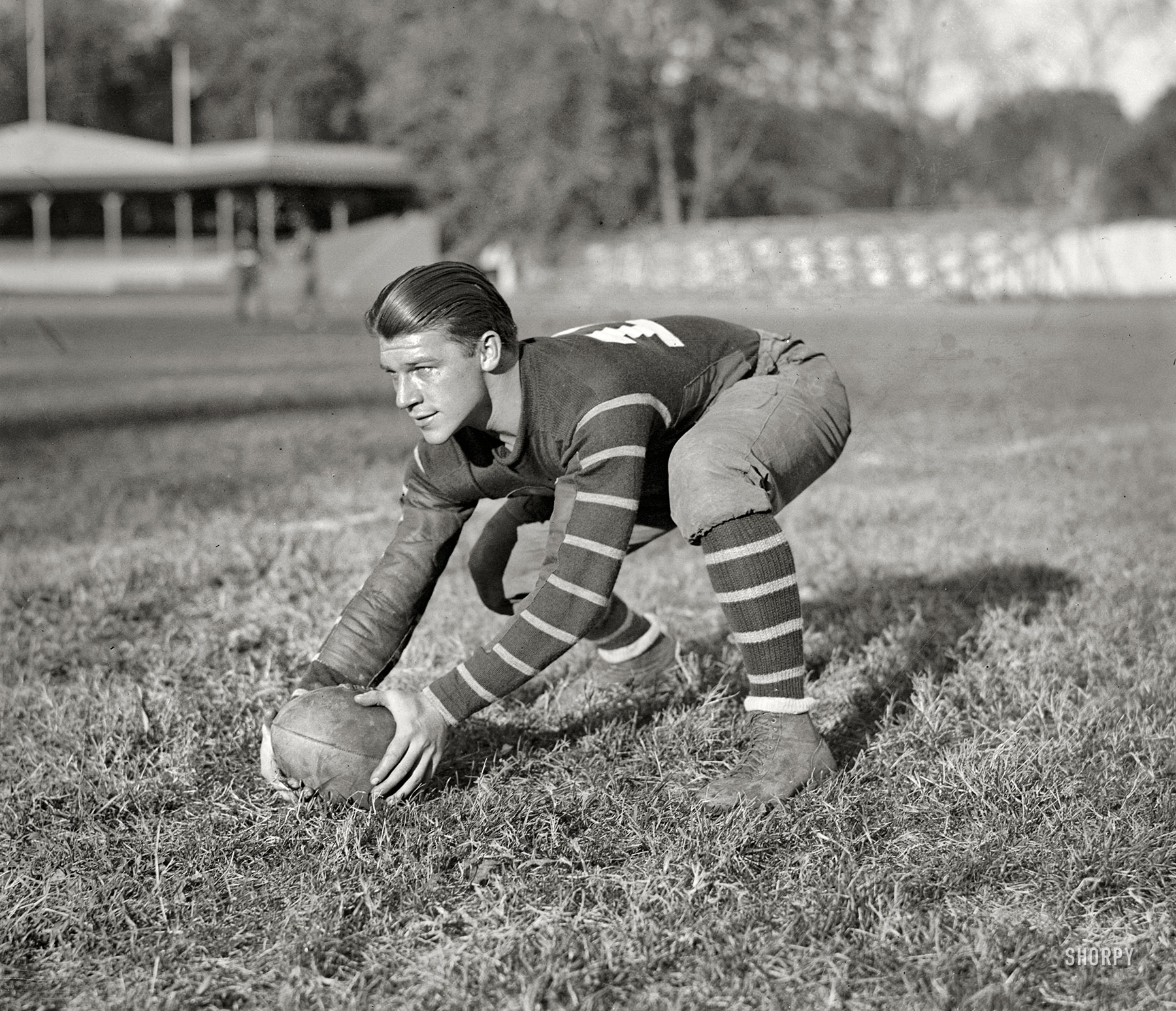 Washington, D.C., 1925. "Grigsby, Georgetown." Hilltop star center Claude Grigsby, "a well-built, iron-muscled lad from Chicago," according to the Washington Post. National Photo Company glass negative. View full size.