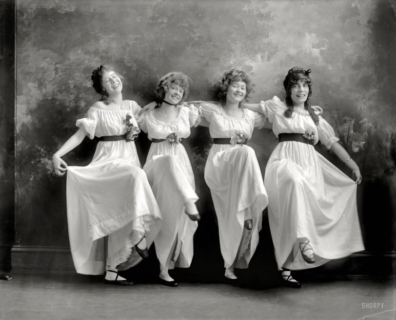 Washington, D.C., circa 1919. "Radium dance group." We'll bet they got glowing reviews. Harris &amp; Ewing Collection glass negative. View full size.
