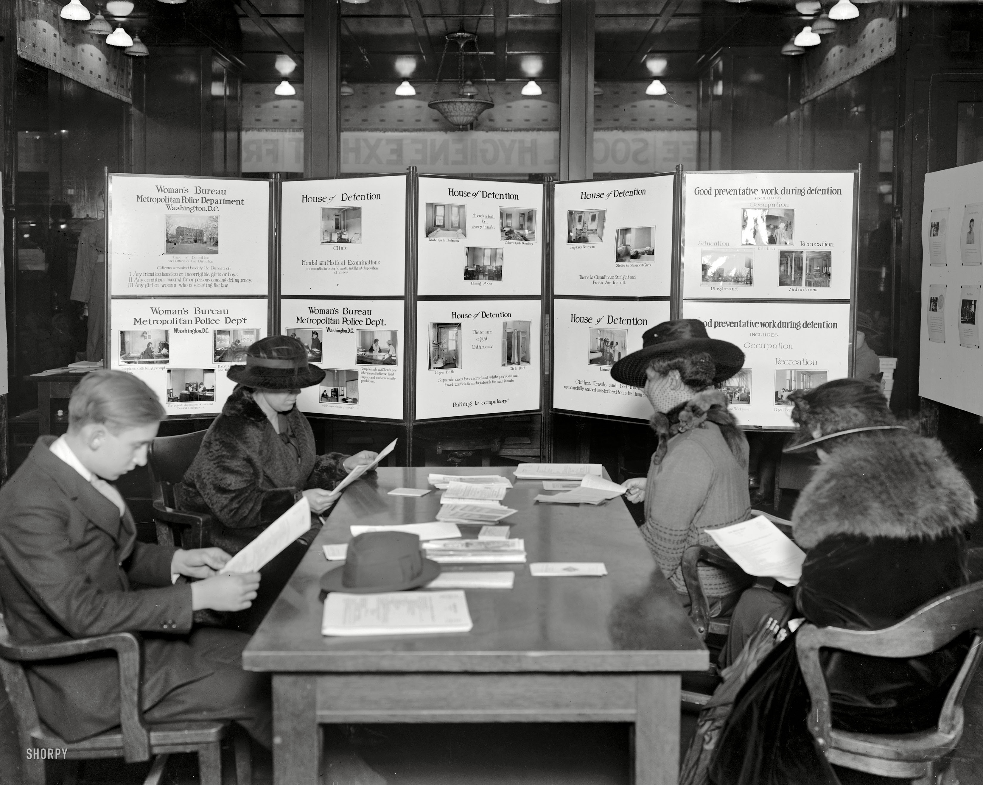 1922. Washington, D.C. "Women's Bureau." The House of Detention display at the Social Hygiene exhibit. National Photo glass negative. View full size.