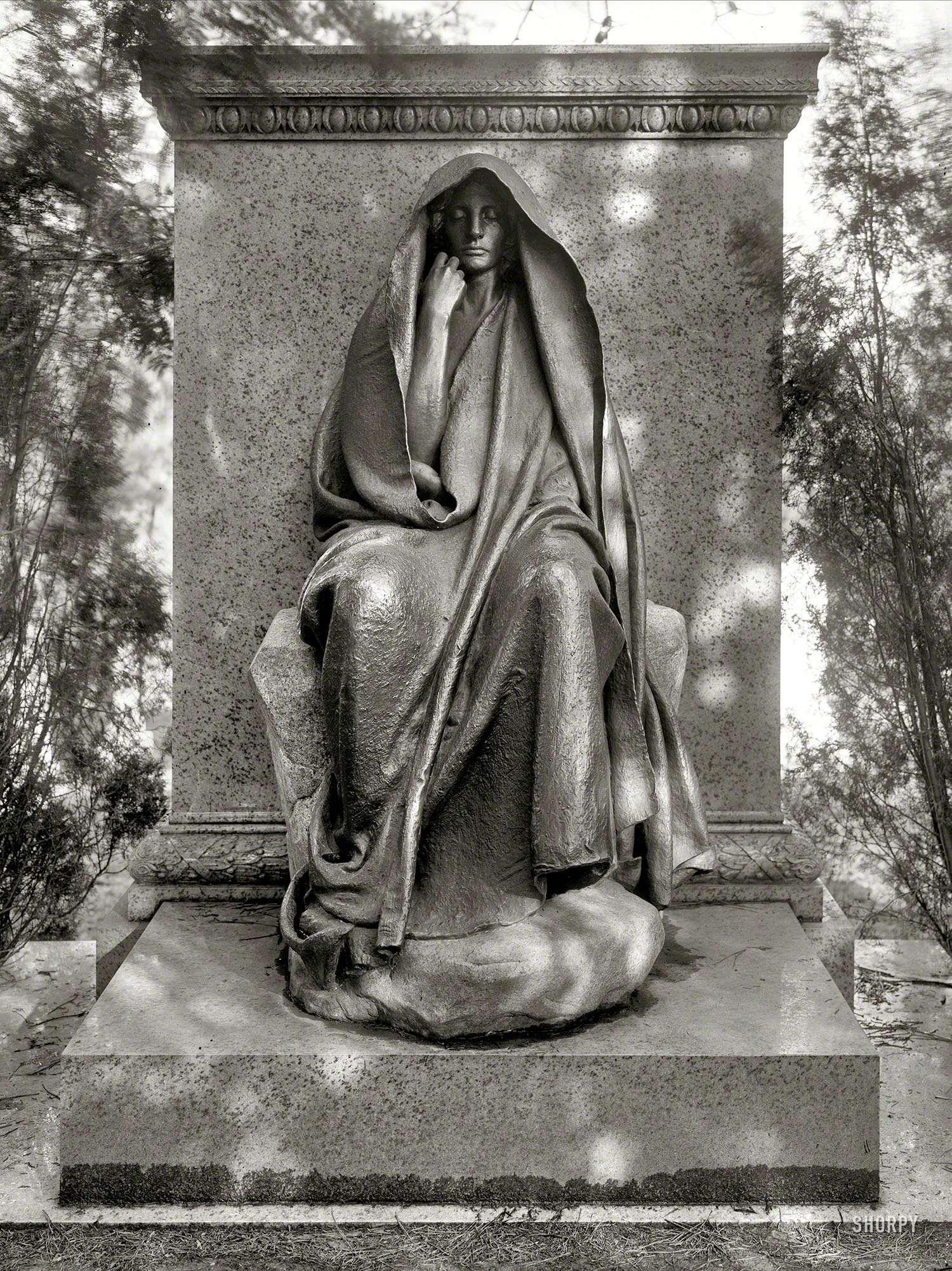 Washington, D.C., circa 1915. "Grief monument, Rock Creek cemetery." The timeless memorial by Augustus Saint-Gaudens. National Photo. View full size.