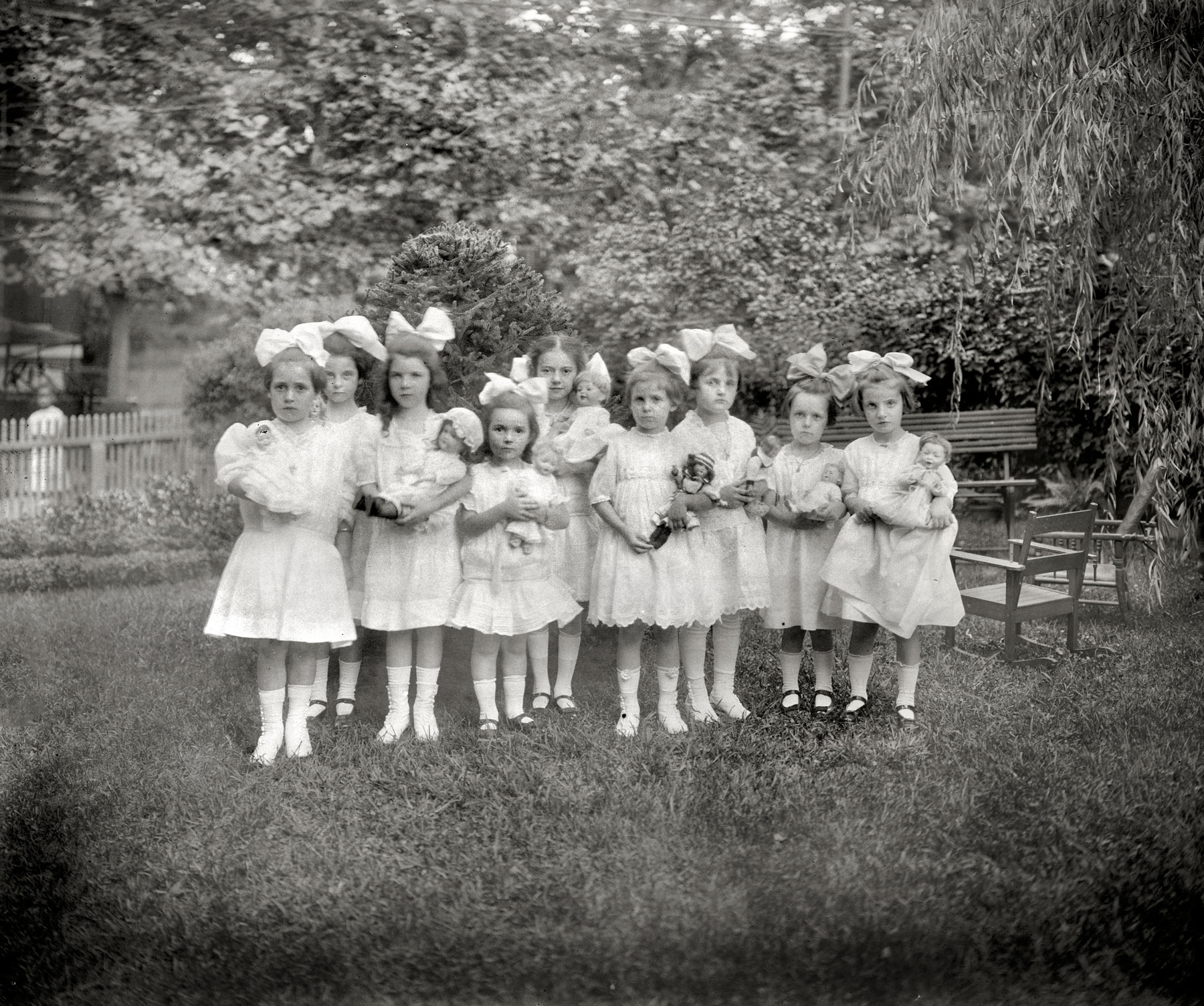 July 22, 1913. Washington, D.C. "Dorothy's party." At center is Dorothy French, daughter of National Photo Co. proprietor Herbert French. View full size.