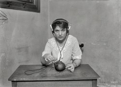 June 1924. Washington, D.C. "Radio nut -- this set with everything necessary for receiving music and speech by radio has been put into a coconut shell. It was built by H. Zamora, a native of Manila, Philippine Islands." Marketing suggests we call this the iNut. Harris & Ewing Collection glass negative. View full size.