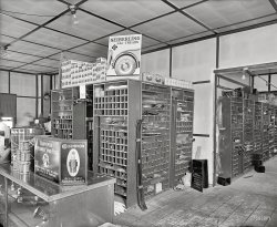 Rockville, Maryland, circa 1926. "Montgomery County Motor Co., Parts Dept." Our umpteenth visit to this Chevrolet dealership in the Washington suburbs. National Photo Company Collection glass negative. View full size.