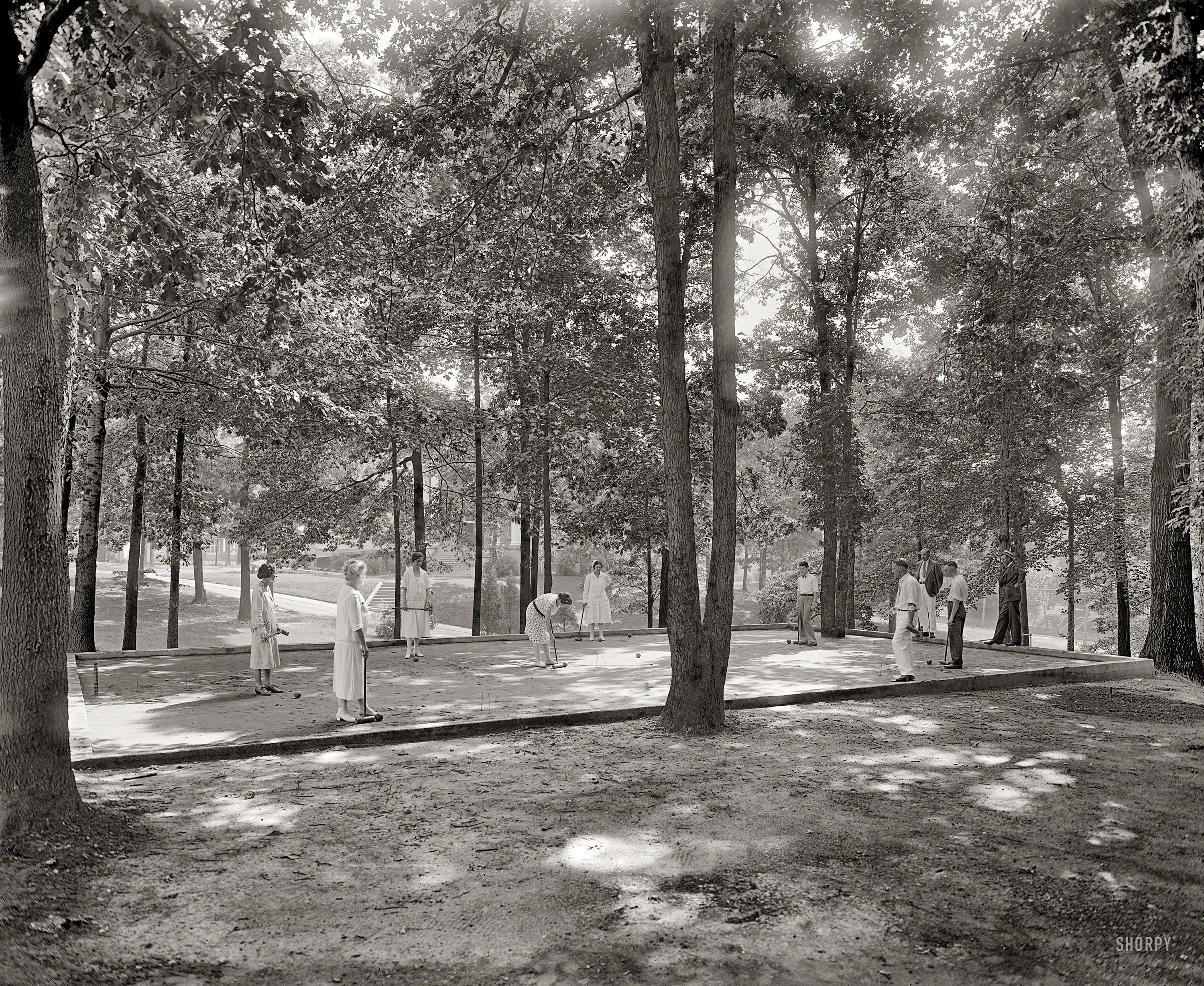 Takoma Park, Maryland, circa 1928. "Washington Sanitarium -- croquet." National Photo Company Collection glass negative. View full size.