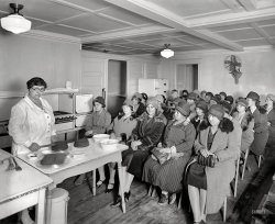 Washington, D.C., circa 1927. "Cooking demonstration, Washington Gas Light Co." Where no cake is ever half-baked. Or else. View full size.