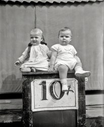 Washington, D.C. "Babies -- 1927." Today only, two for one. Harris & Ewing Collection glass negative. View full size.