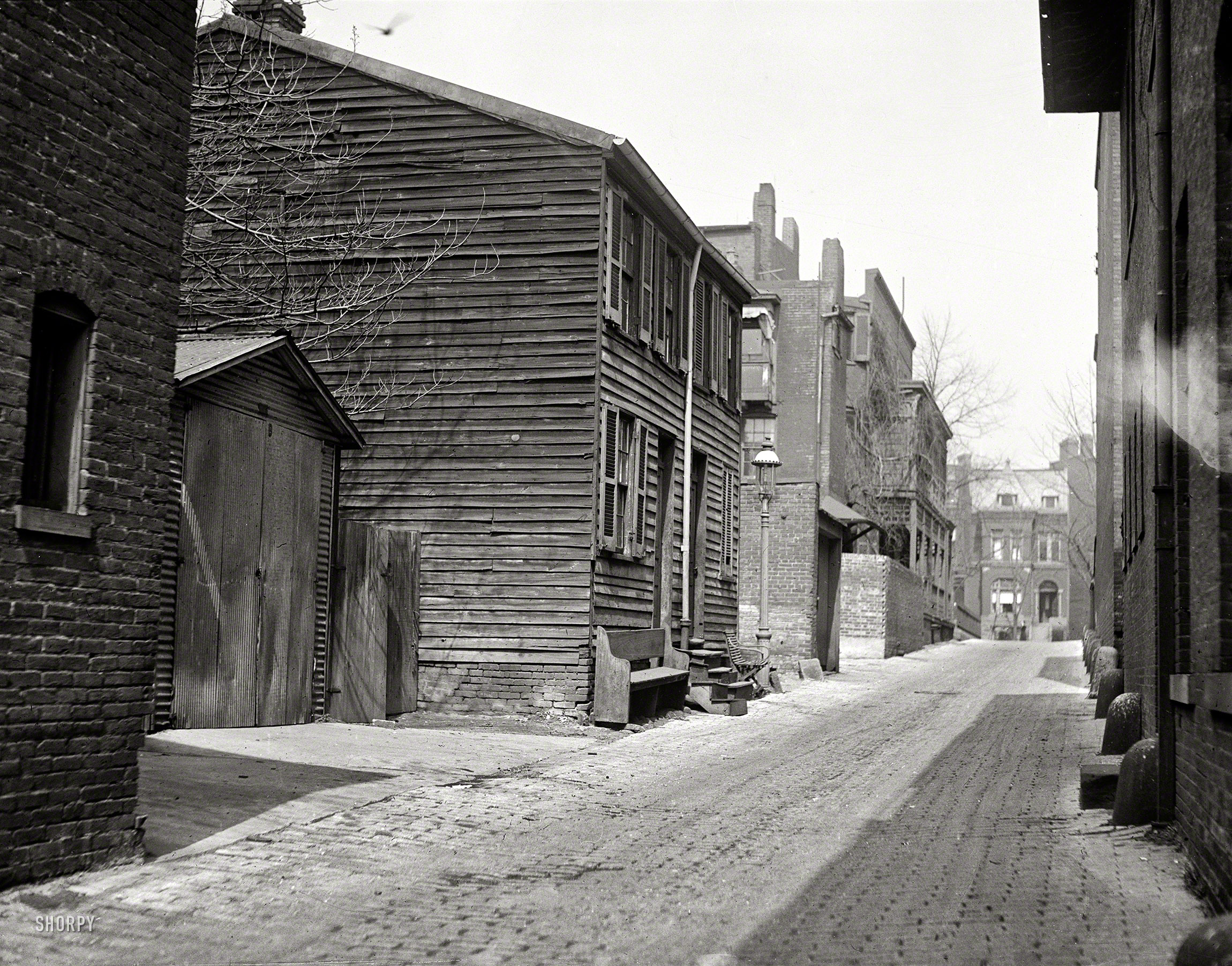 Another 1923 view of back-alley Washington, D.C., from an unlabeled Harris & Ewing plate. Who goes there, aside from the birds? View full size.