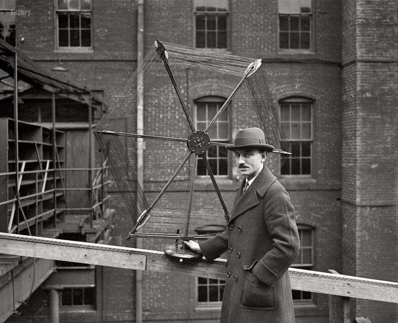 1924. Washington, D.C. "In recognition of his having conducted the most successful radio exhibition in the U.S., Alfred Stern, director of Washington's first radio exposition, was presented with this elaborate loop antenna by Dr. J. Harris Rogers, famous inventor. It is estimated that 50,000 persons attended this exhibition." Harris &amp; Ewing glass negative. View full size.
