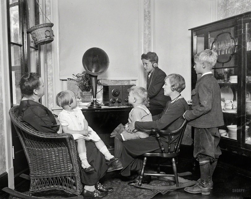 Washington, D.C., circa 1925. "Family group listening to radio." A baseball game, maybe. The original caption label for this one has been lost. View full size.
