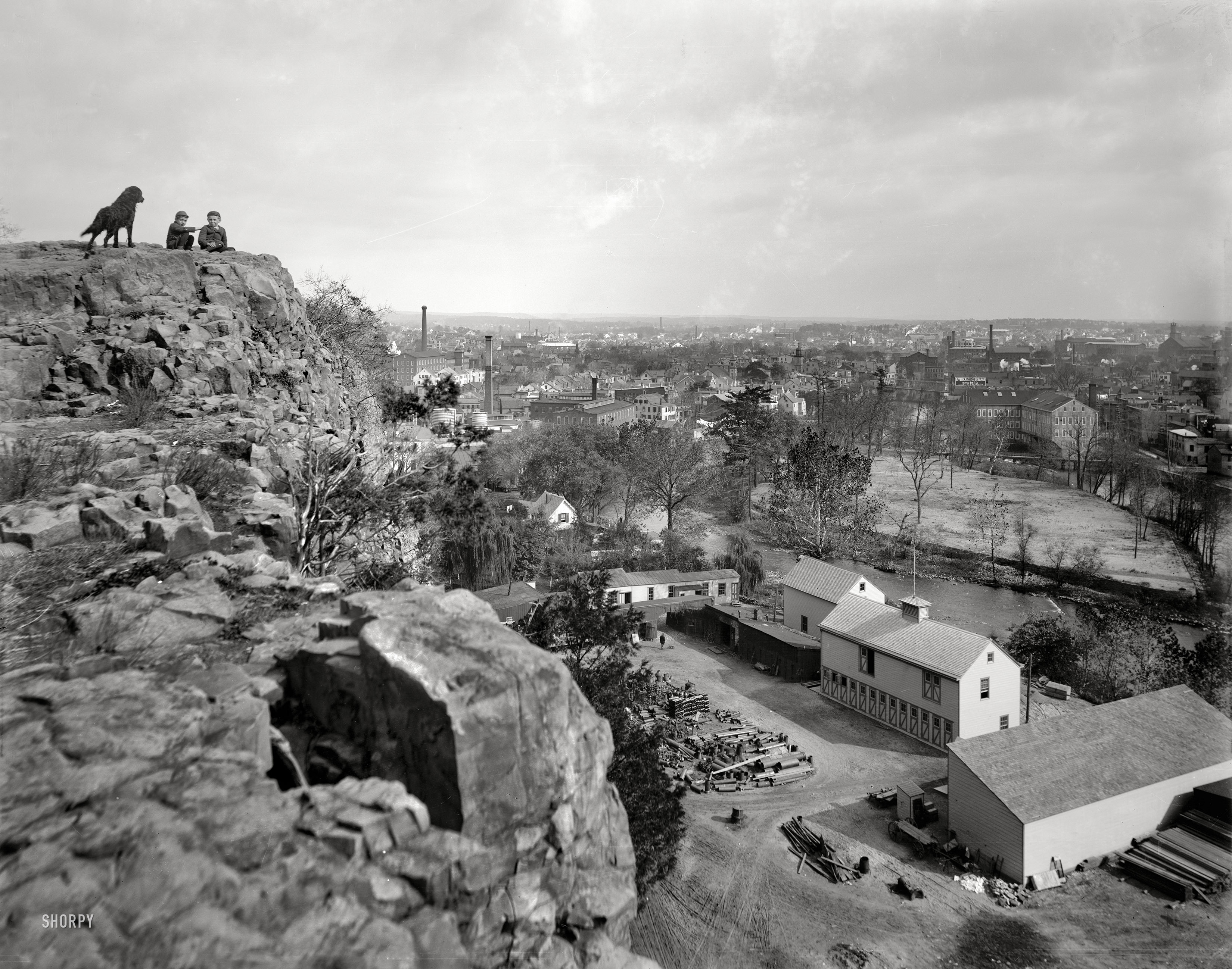 Circa 1901. "Paterson, New Jersey, from Reservoir Park." Garden spot of the Garden State. 8x10 glass negative, Detroit Publishing Co. View full size.
