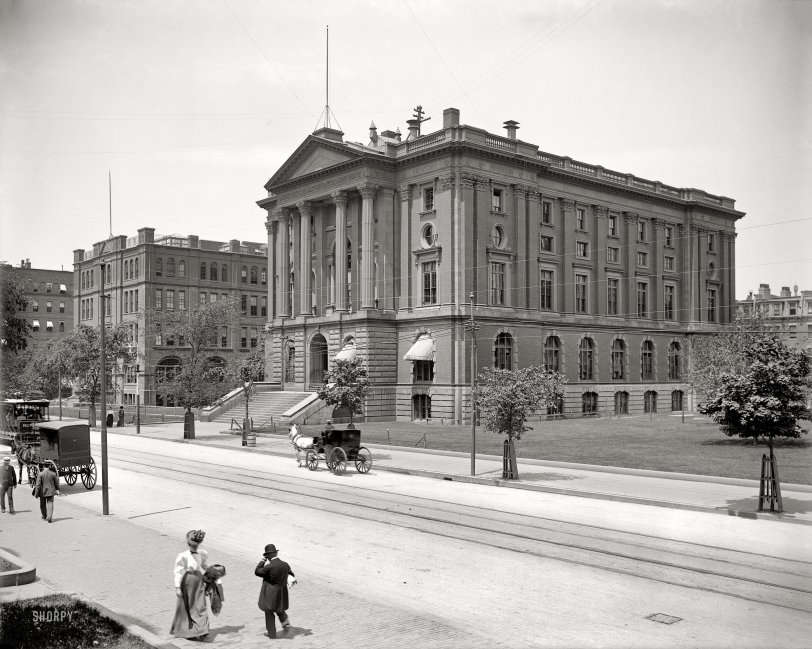 Boston circa 1901. "Massachusetts Institute of Technology, Rogers Building." 8x10 inch dry plate glass negative, Detroit Publishing Company. View full size.
