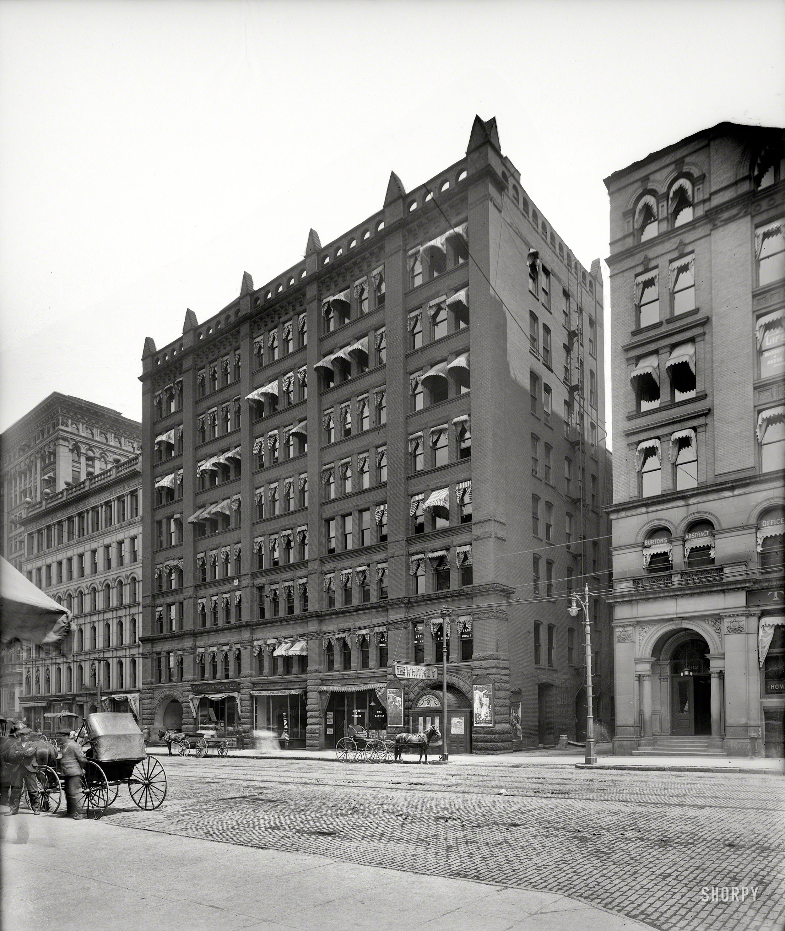 Detroit circa 1904. "Whitney Opera House." Now playing: Pauline Fletcher in the "sensational scenic melodrama A Hidden Crime." View full size.