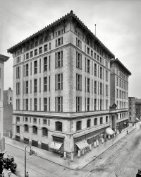 New York circa 1905. "Mills House No. 1, Thompson and Bleecker Sts." Designed as a "hostel for poor gentlemen," the building had 1,560 tiny rooms that rented for 20 cents a night. 8x10 glass negative, Detroit Publishing Co. View full size.
In Today&#039;s MoneyThat twenty cents of 1905, would be between five and six dollars in 2012. Which would still be ridiculously cheap for a night's lodging in The Big Apple.
Ahh, the Village GateLots of great jazz performed in this building.
D.O. MillsPhilanthropist Darius Ogden Mills (1825-1910) was the man behind the Mills Building. It opened on November 1, 1897 more on the opening here.
(The Gallery, NYC)