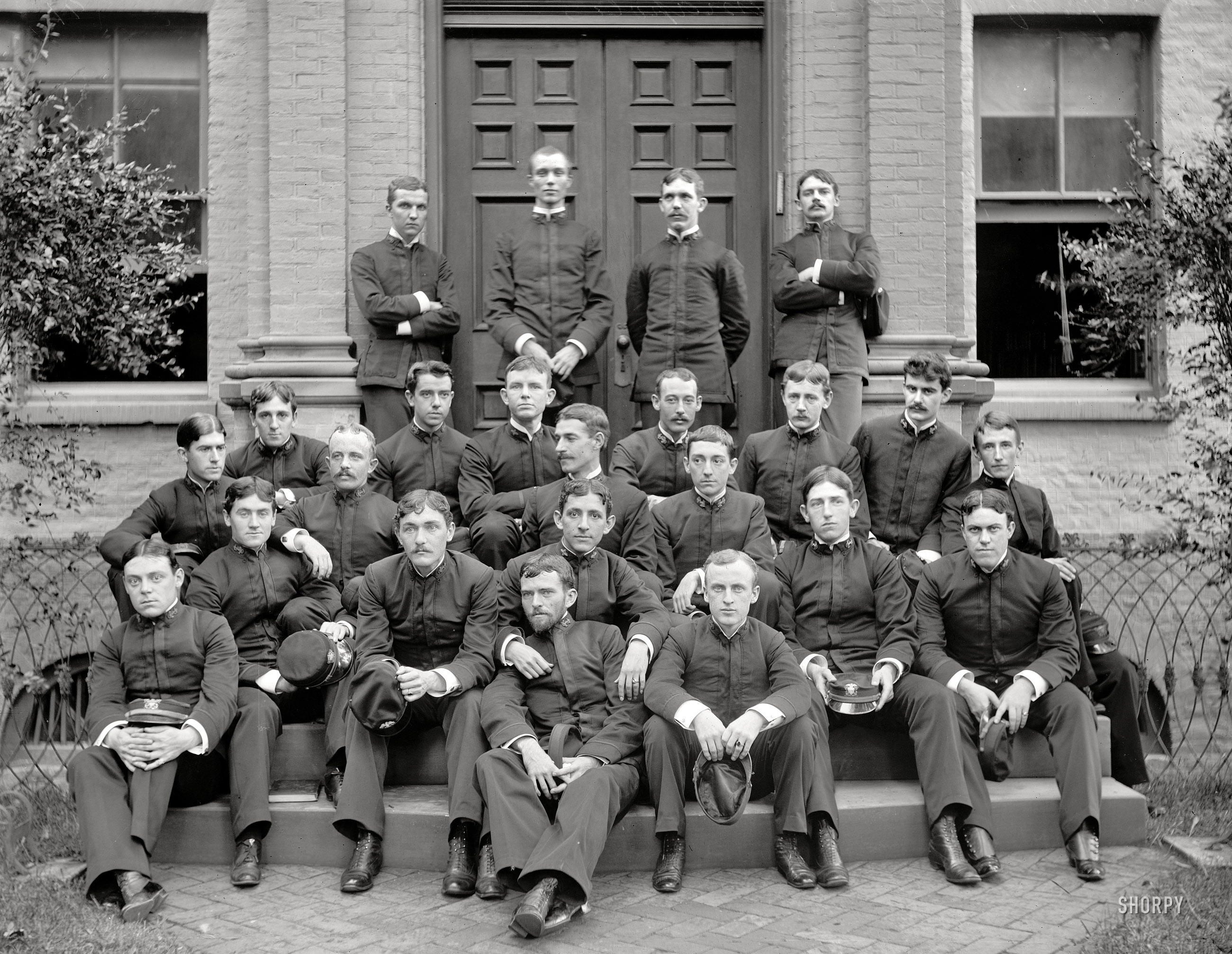 Annapolis, Maryland. "U.S. Naval Academy. A group of cadets. Graduating class of 1894." 8x10 inch glass negative, Detroit Publishing Company. View full size.