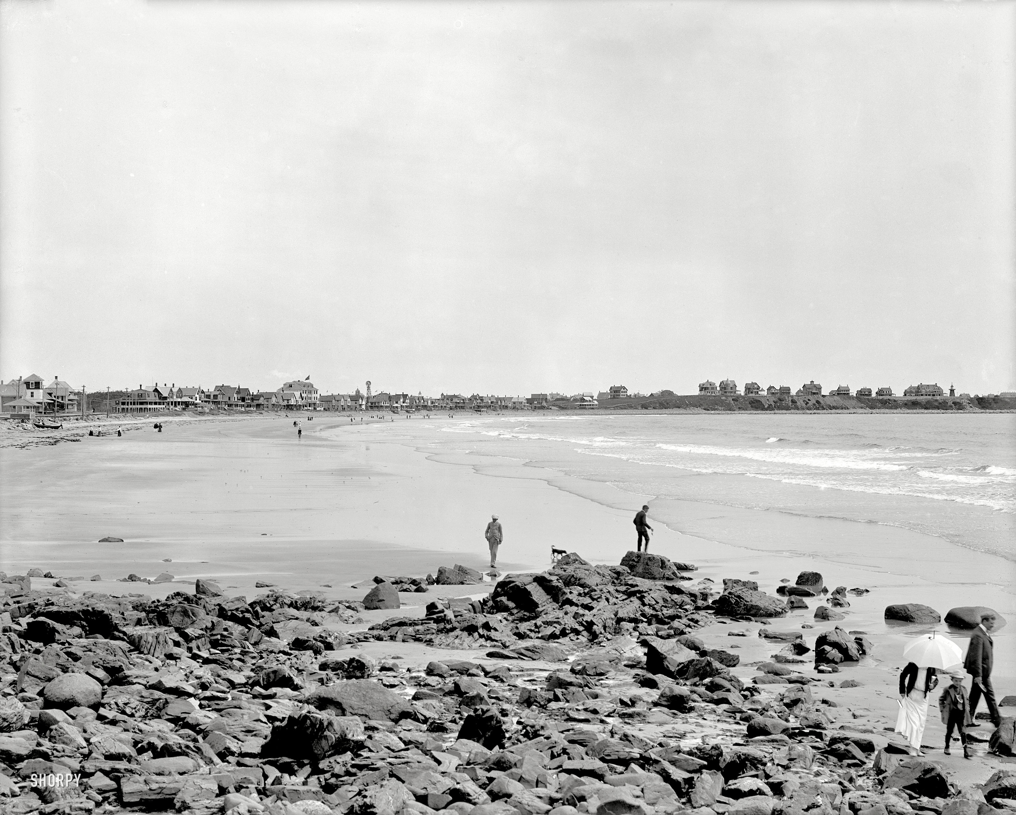 York, Maine, circa 1908. "Long Beach and resorts." 8x10 inch dry plate glass negative, Detroit Publishing Company. View full size.