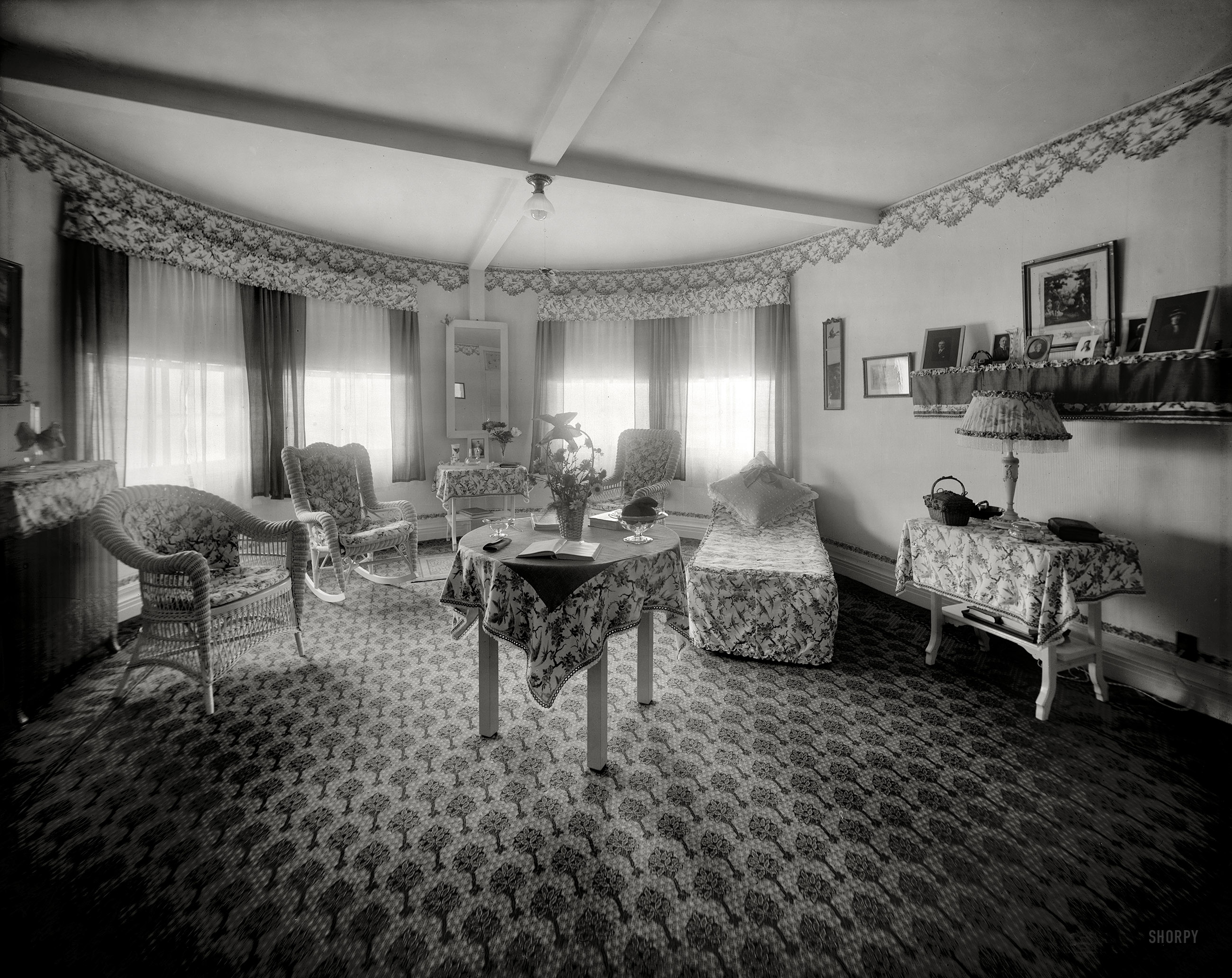 St. Clair Flats, Michigan, circa 1904. "The Old Club." 8x10 inch dry plate glass negative, Detroit Publishing Company. View full size.
