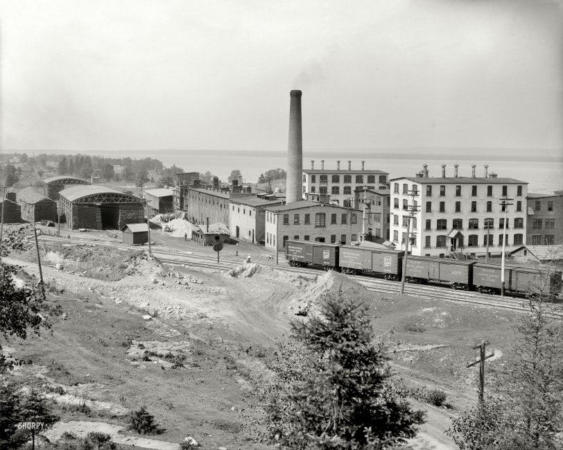 Sault Sainte Marie, Michigan, circa 1908. "Algonquin Tannery." Served by the Soo Line, as well as the Duluth, South Shore &amp; Atlantic. View full size.
