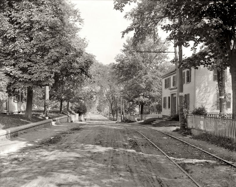 Kittery, Maine, circa 1910. "Government Street." 8x10 inch dry plate glass negative, Detroit Publishing Company. View full size.
