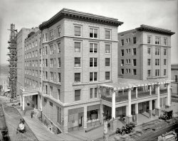 Little Rock, Arkansas, circa 1908. "Hotel Marion." Demolished in 1980. 8x10 inch dry plate glass negative, Detroit Publishing Company. View full size.