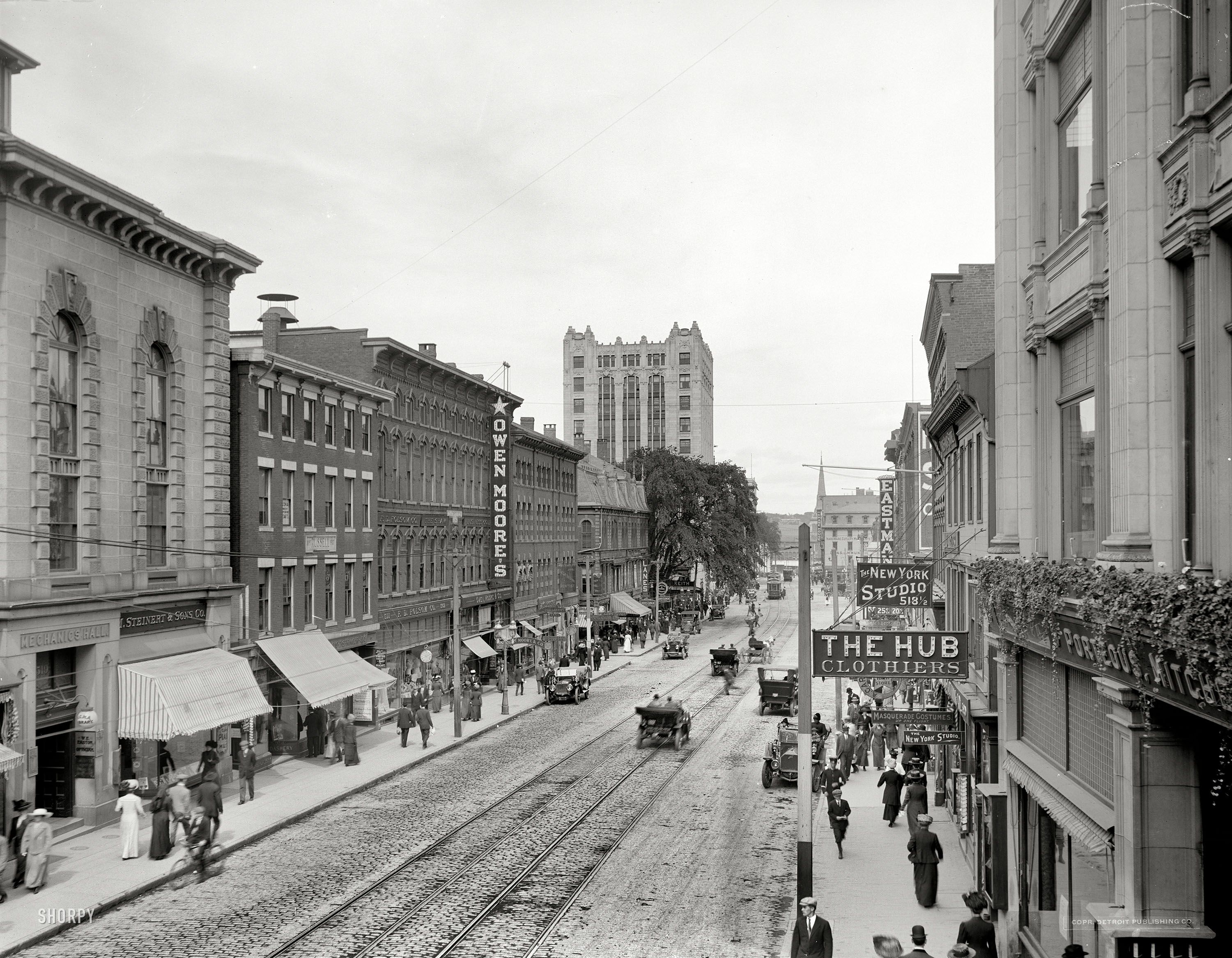 Portland, Maine, circa 1910. "Congress Street, looking north." 8x10 inch dry plate glass negative, Detroit Publishing Company. View full size.
