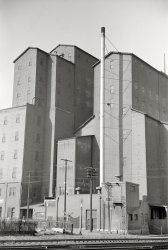 January 1939. St. Louis, Missouri. "Grain elevator on riverfront." 35mm negative by Arthur Rothstein for the Farm Security Administration. View full size.