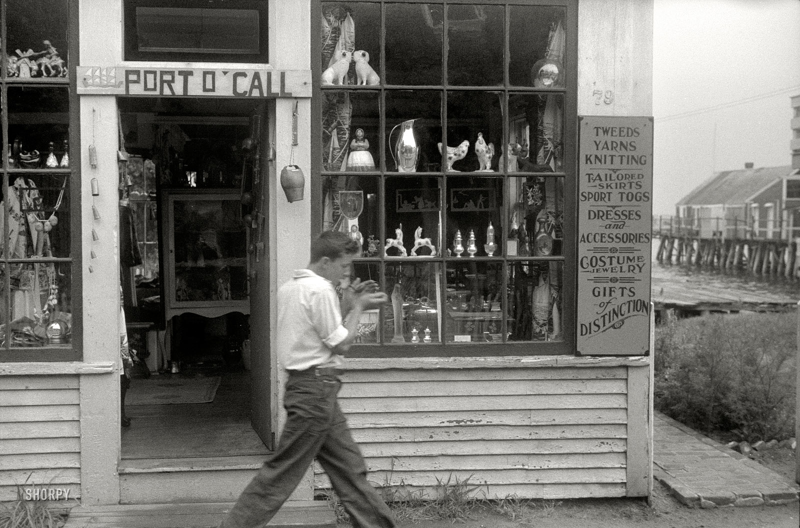 August 1940. "Souvenir shop, Provincetown, Massachusetts." 35mm negative by Edwin Rosskam for the Farm Security Administration. View full size.