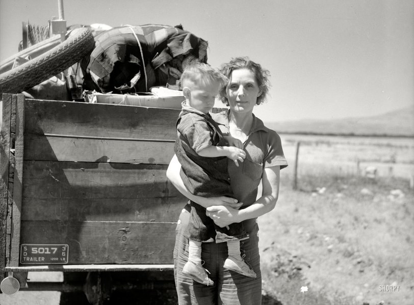 July 1936. "South Dakota drought refugees in Montana." Medium-format negative by Arthur Rothstein for the Resettlement Administration. View full size.
