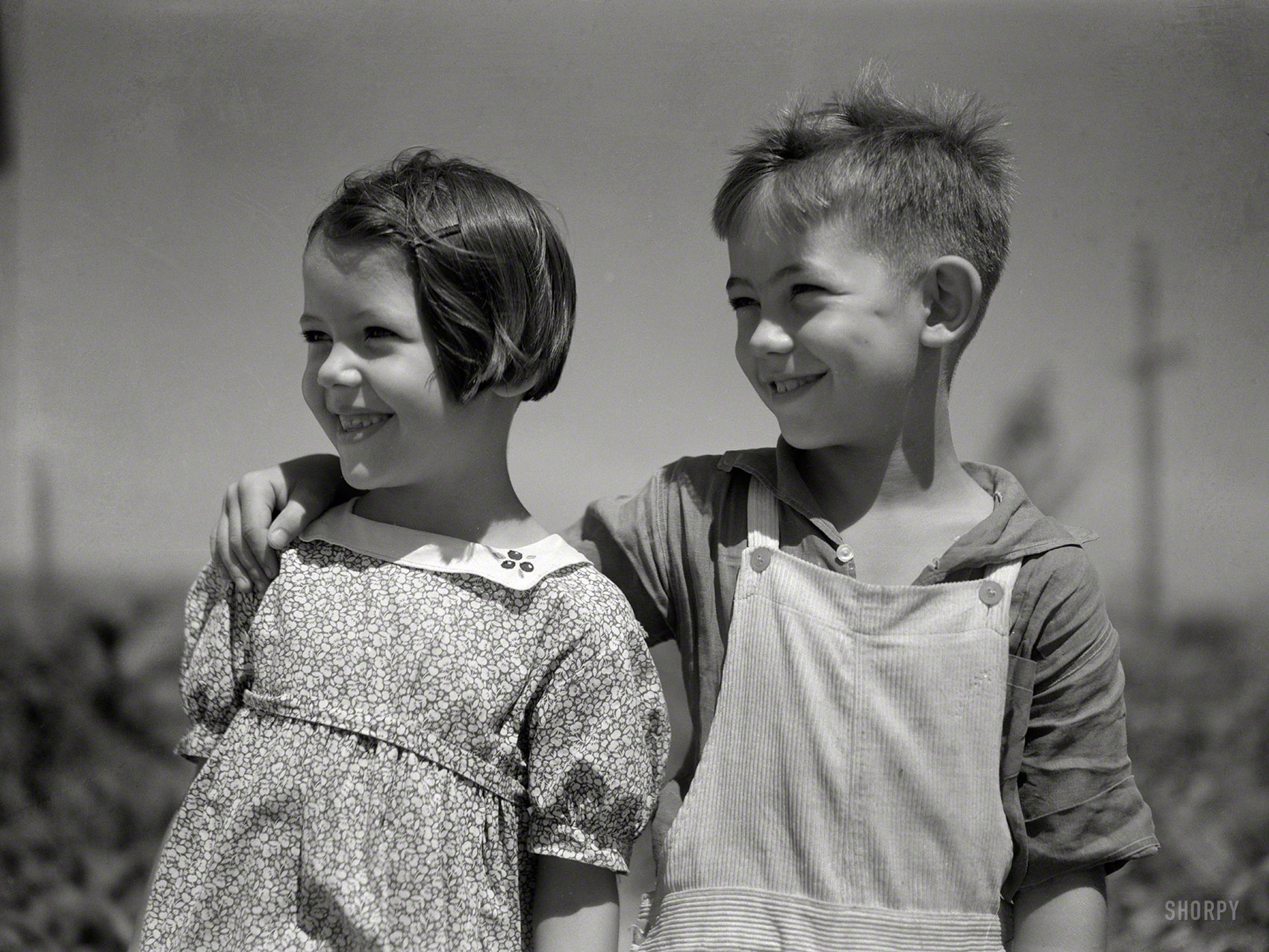 Summer 1936. "Children of homesteaders in Wichita Gardens, Texas, one of the subsistence colonies sponsored by the Farm Security Administration." Photo by Arthur Rothstein for the FSA. View full size.