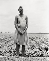July 1936. "Negro woman who has never been out of Mississippi." Medium format negative by Dorothea Lange for the Resettlement Administration. View full size.