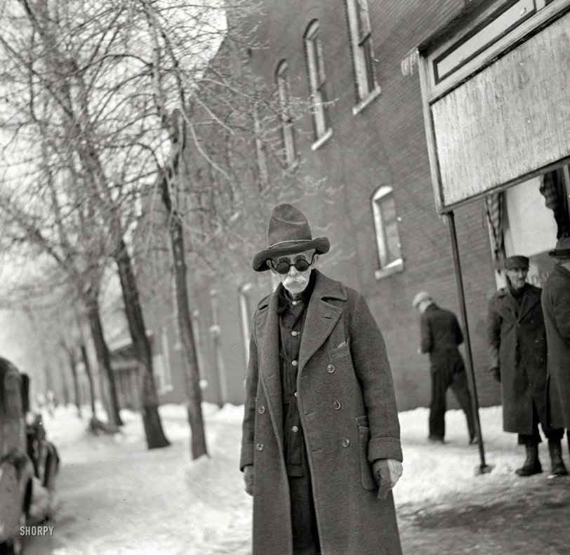 February 1937. "Southern Illinois character. McLeansboro, Illinois." Photo by Russell Lee for the Resettlement Administration. View full size.

