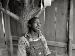 Summer 1938. "Negro asleep. Florence County, South Carolina." 3¼x4¼ negative in the FSA archive attributed to "Cox, photographer."  View full size.