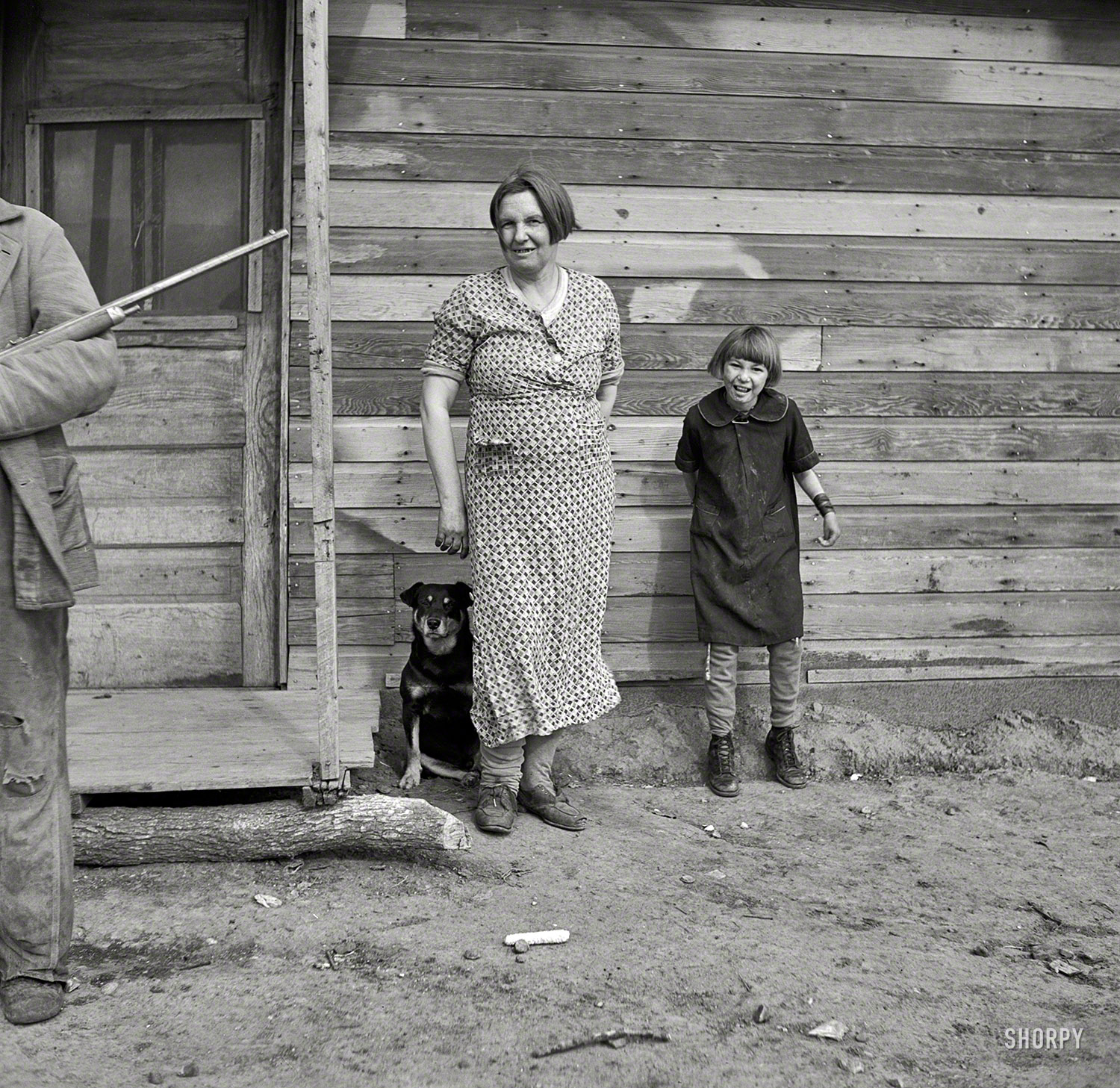 October 1937. "Family of Joe Kramer, farmer near Williston, North Dakota." Photo by Russell Lee for the Resettlement Administration. View full size.