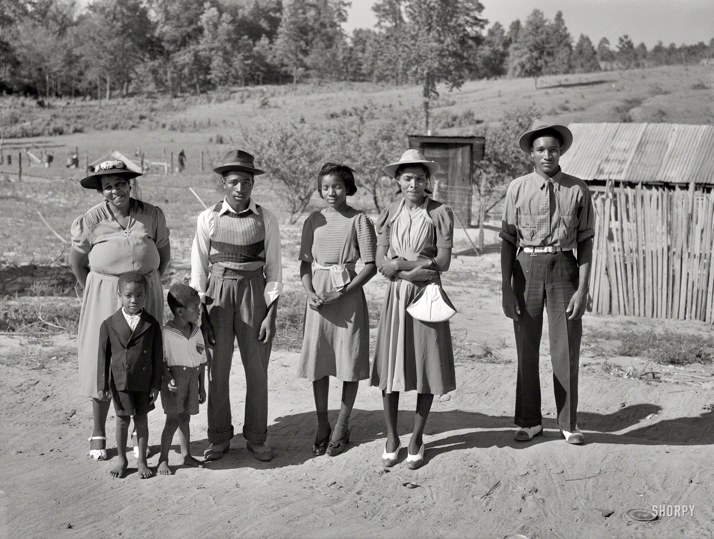 June 1941. Greene County, Georgia. "Family who has just come back from a funeral." Medium-format nitrate negative by Jack Delano. View full size.