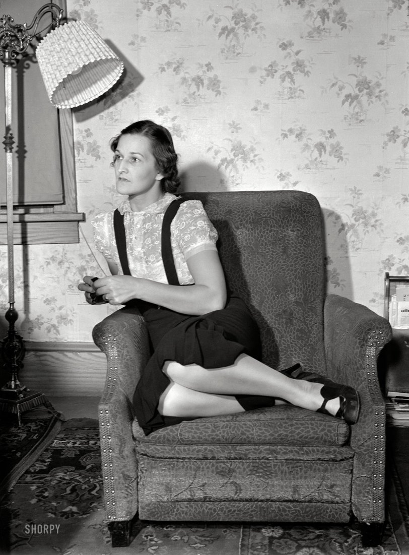 1938. "Shenandoah, Pennsylvania. Mrs. Joe Gladski, wife of a coal miner at Maple Hill." Photo by Sheldon Dick, Resettlement Administration. View full size.