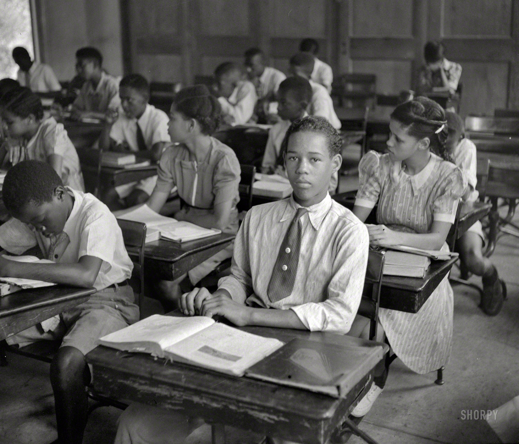 December 1941. "Saint Croix, Virgin Islands. A classroom of the Christiansted high school." Photo by Jack Delano, who certainly got around. View full size.