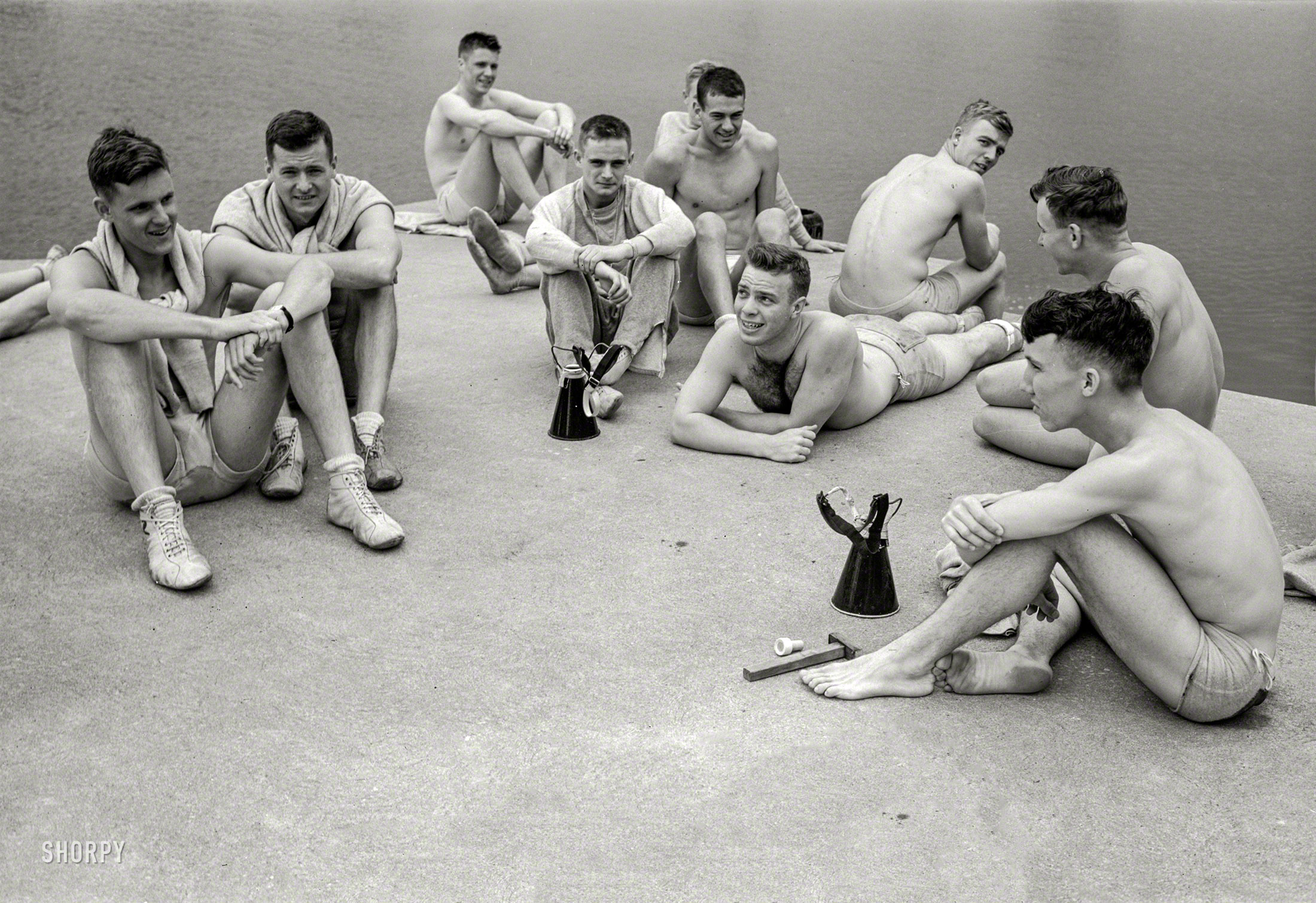 July 1942. "U.S. Naval Academy, Annapolis, Maryland. Rowing crew." The fourth installment of our Manly Midshipmen of Annapolis calendar, photographed by one Lieutenant Whitman for the Office of War Information. View full size.
