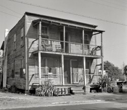 February 1943. "Daytona Beach, Florida. Home in the Negro section." Medium-format nitrate negative by Gordon Parks. View full size.