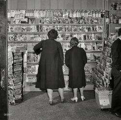 May 1942. "Southington, Connecticut. Where Southington folk buy their magazines." Photo by Fenno Jacobs, Office of War Information. View full size.