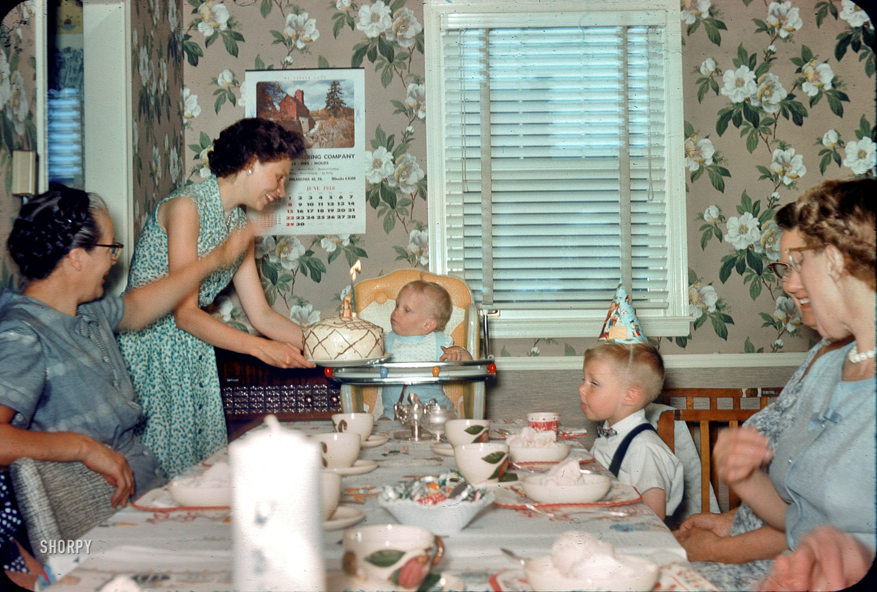 June 1958, somewhere in Pennsylvania. This begins a new series of Kodachromes that I found on eBay. Happy Birthday from Shorpy! View full size.