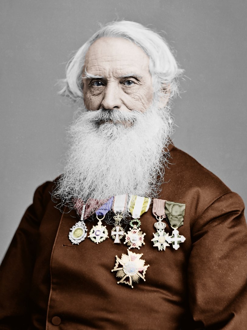 A colorized version of "Samuel Finley Breese Morse" from the Library of Congress. 
